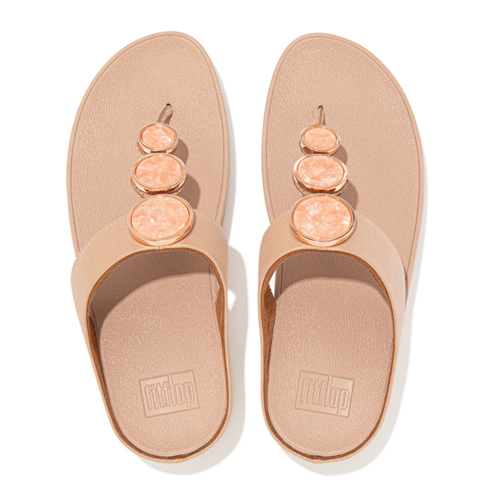 Sandały Fitflop HALO Shimmer Toe-Post Damskie Beżowe | Polska-56784