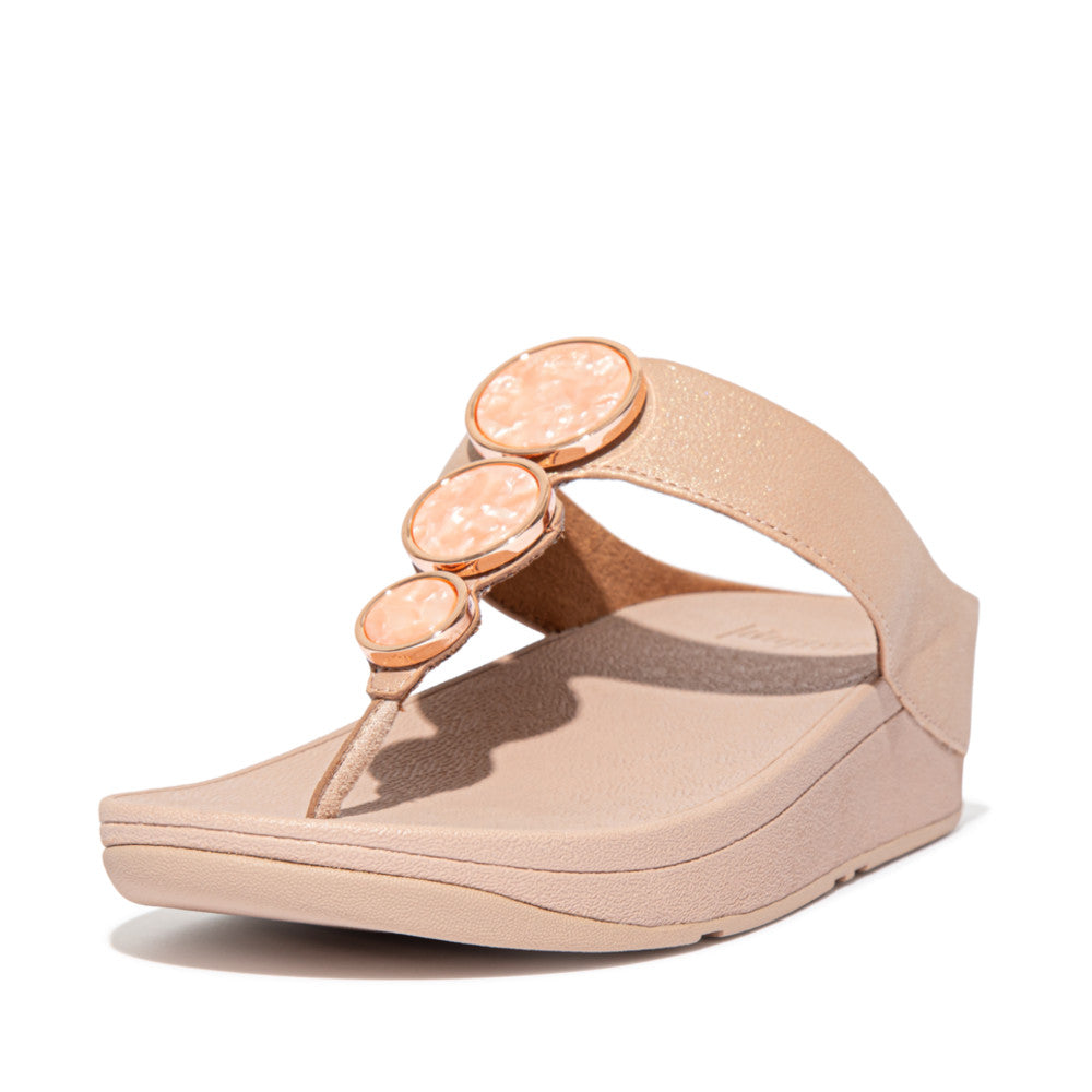 Sandały Fitflop HALO Shimmer Toe-Post Damskie Beżowe | Polska-56784