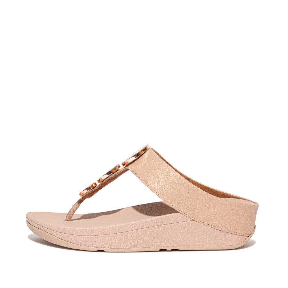 Sandały Fitflop HALO Shimmer Toe-Post Damskie Beżowe | Polska-56784