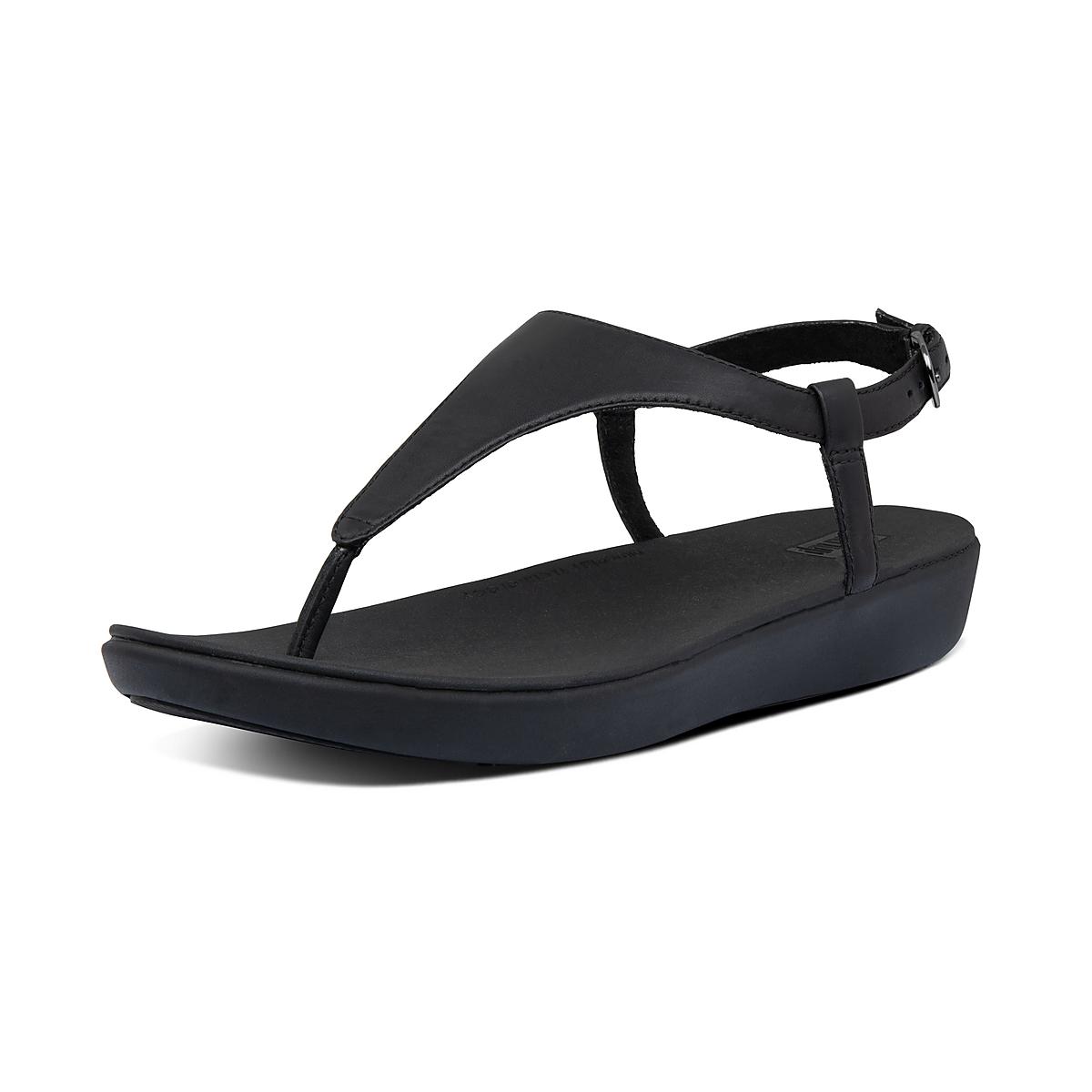 Sandały Fitflop LAINEY Leather Back-Strap Damskie Czarne | Polska-45839