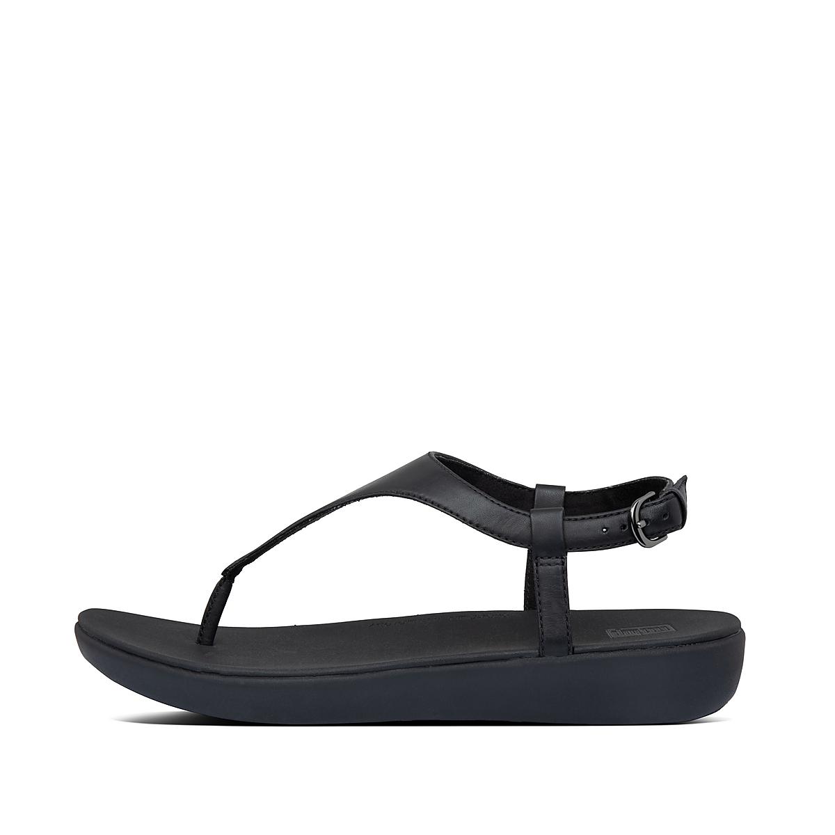 Sandały Fitflop LAINEY Leather Back-Strap Damskie Czarne | Polska-45839