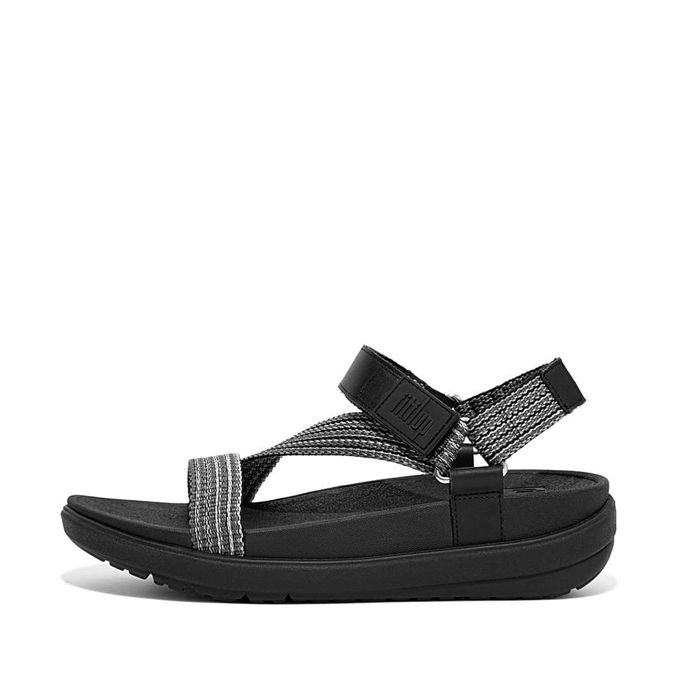 Sandały Fitflop LOOSH Webbing Z-Strap Damskie Czarne | Polska-79042