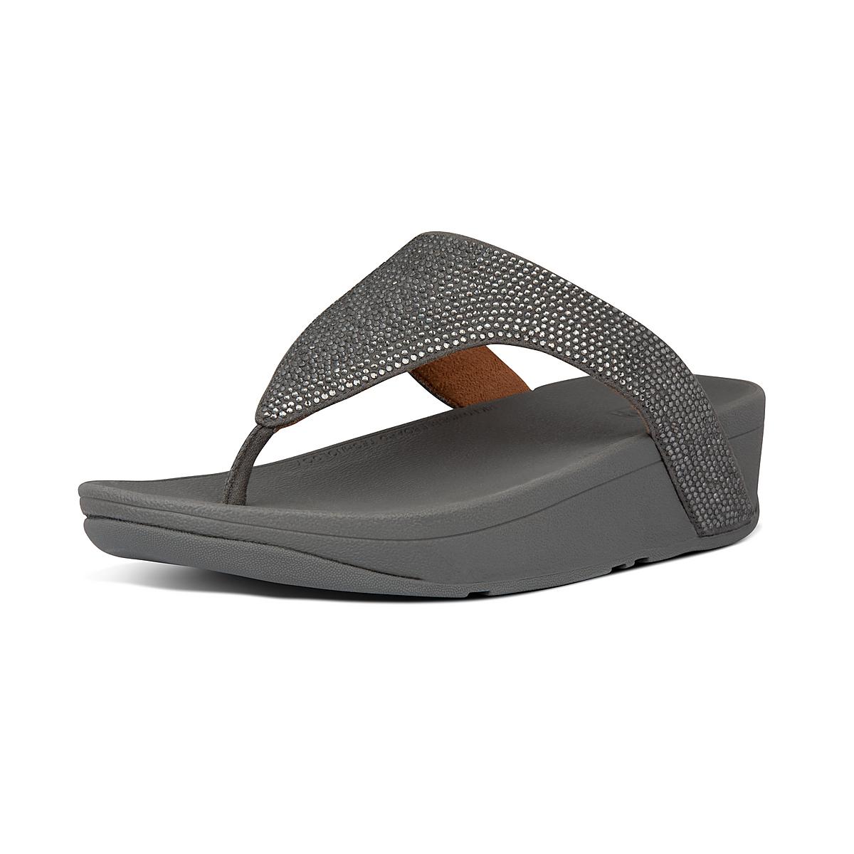 Sandały Fitflop LOTTIE Shimmercrystal Toe-Post Damskie Szare | Polska-82431