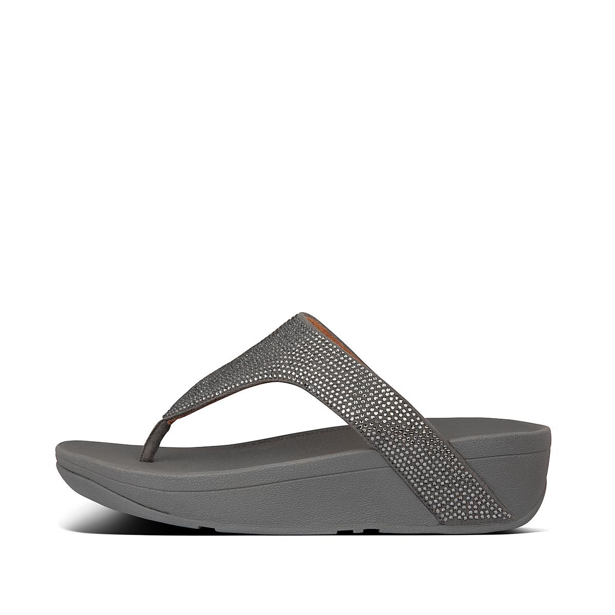 Sandały Fitflop LOTTIE Shimmercrystal Toe-Post Damskie Szare | Polska-82431