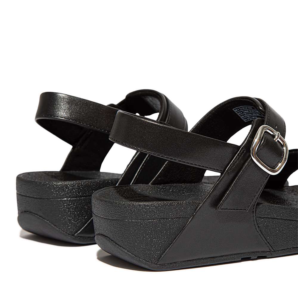 Sandały Fitflop LULU Adjustable Leather Damskie Czarne | Polska-01293