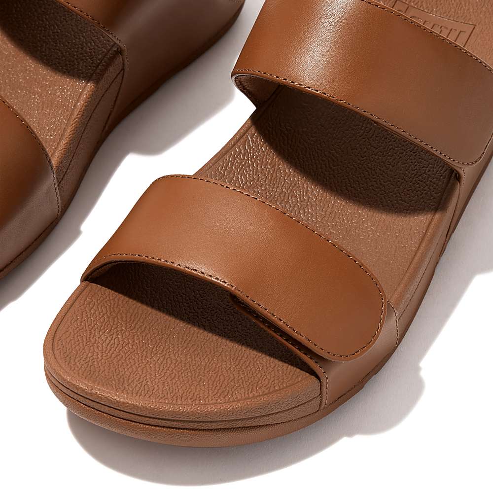 Sandały Fitflop LULU Adjustable Leather Damskie Głęboka Brązowe | Polska-27654