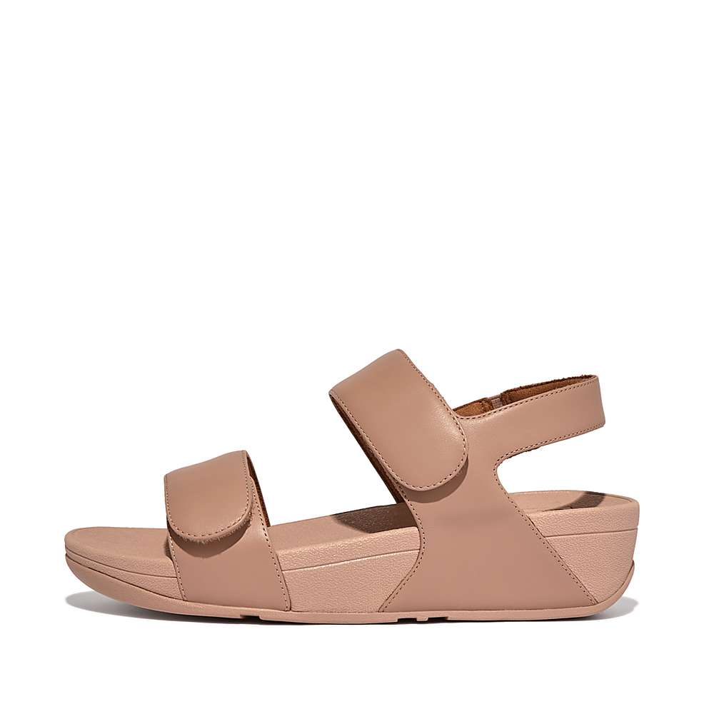 Sandały Fitflop LULU Adjustable Leather Damskie Beżowe | Polska-31078