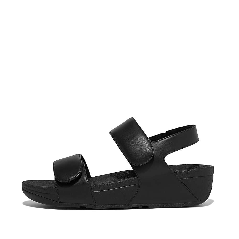 Sandały Fitflop LULU Adjustable Leather Damskie Czarne | Polska-39104