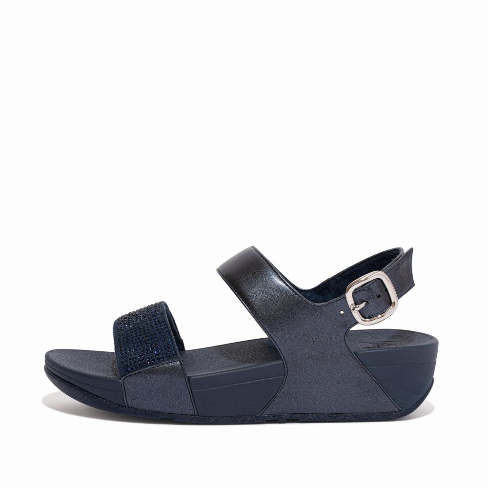 Sandały Fitflop LULU Crystal Back-Strap Damskie Granatowe | Polska-72635