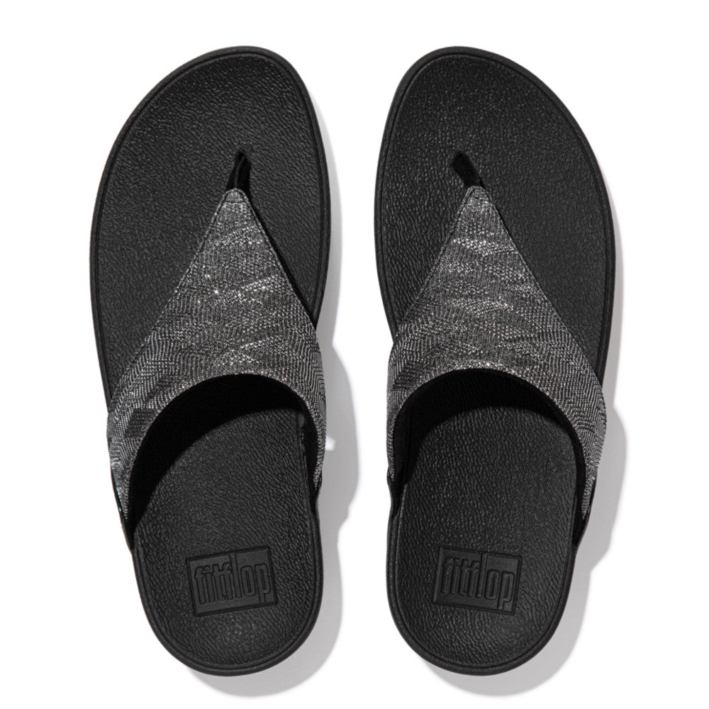 Sandały Fitflop LULU Glitz Toe-Post Damskie Czarne | Polska-18059