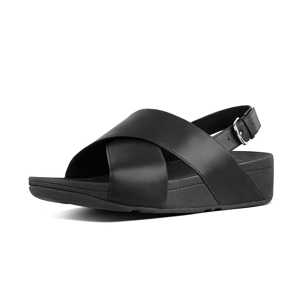 Sandały Fitflop LULU Leather Back-Strap Damskie Czarne | Polska-05738