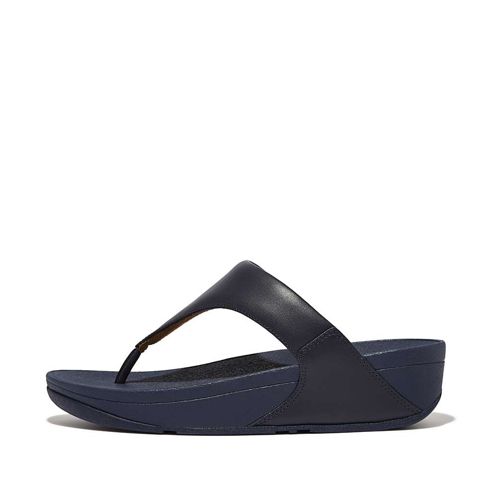 Sandały Fitflop LULU Leather Toe-Post Damskie Jasny Niebieskie | Polska-30856