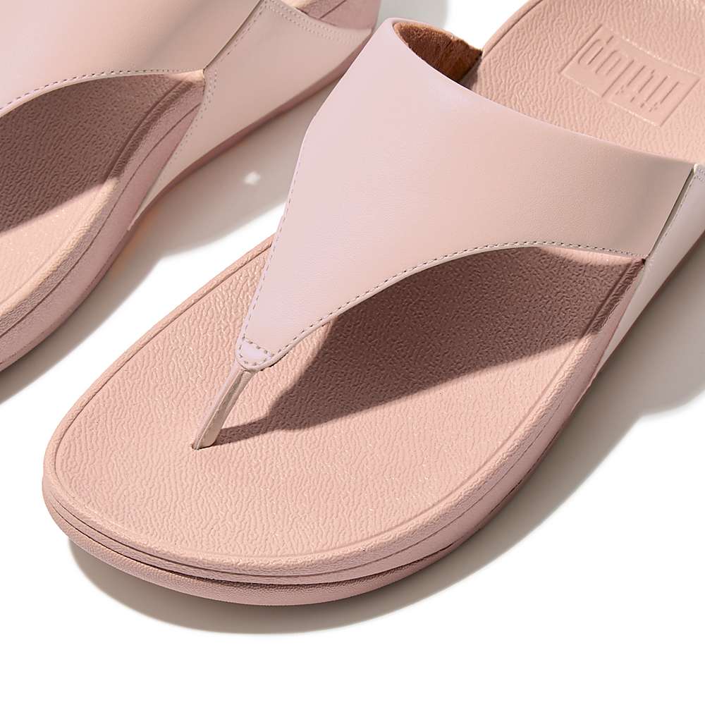 Sandały Fitflop LULU Leather Toe-Post Damskie Różowe | Polska-39617