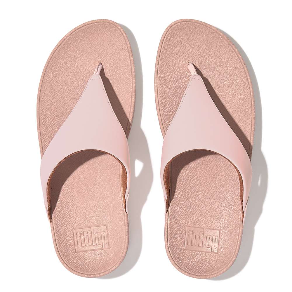 Sandały Fitflop LULU Leather Toe-Post Damskie Różowe | Polska-39617