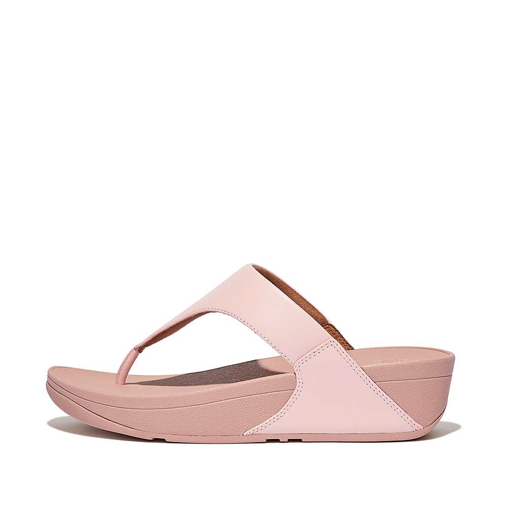 Sandały Fitflop LULU Leather Toe-Post Damskie Różowe | Polska-39617