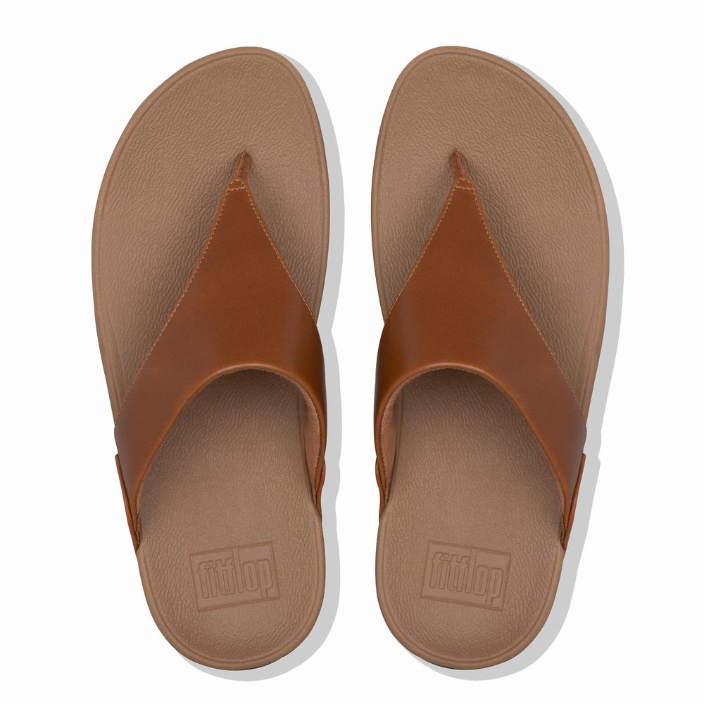 Sandały Fitflop LULU Leather Toe-Post Damskie Głęboka Brązowe | Polska-89417