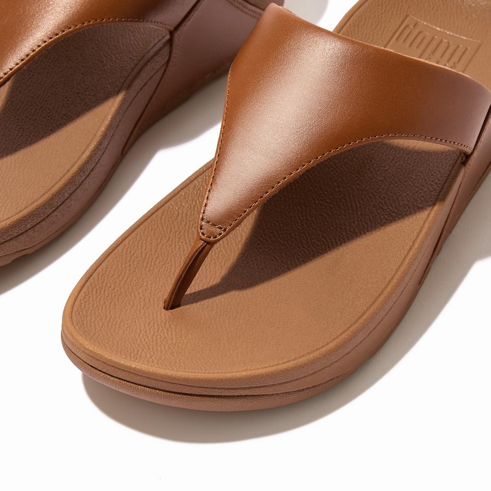 Sandały Fitflop LULU Leather Toe-Post Damskie Głęboka Brązowe | Polska-89417