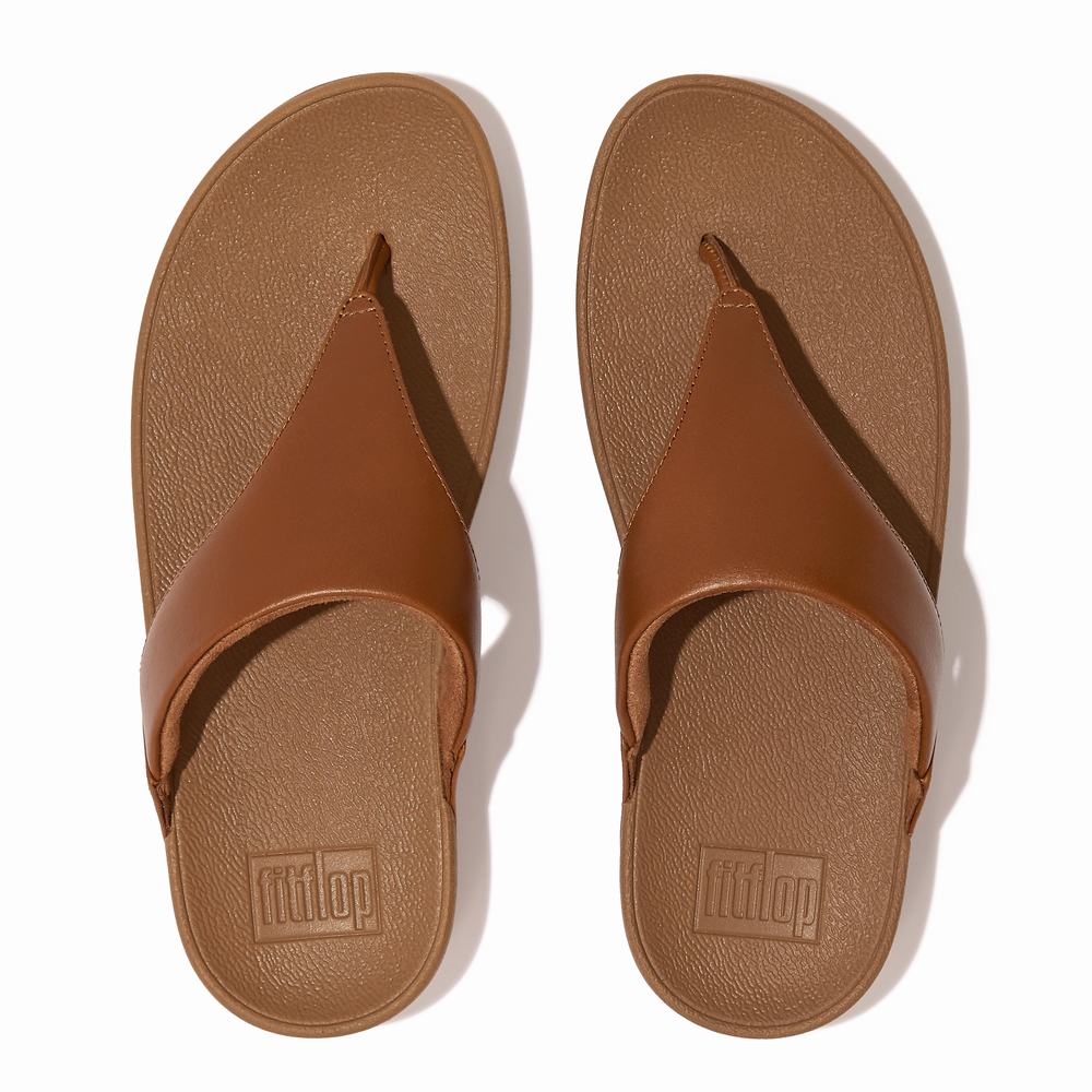 Sandały Fitflop LULU Leather Toe-Post Damskie Głęboka Brązowe | Polska-89417