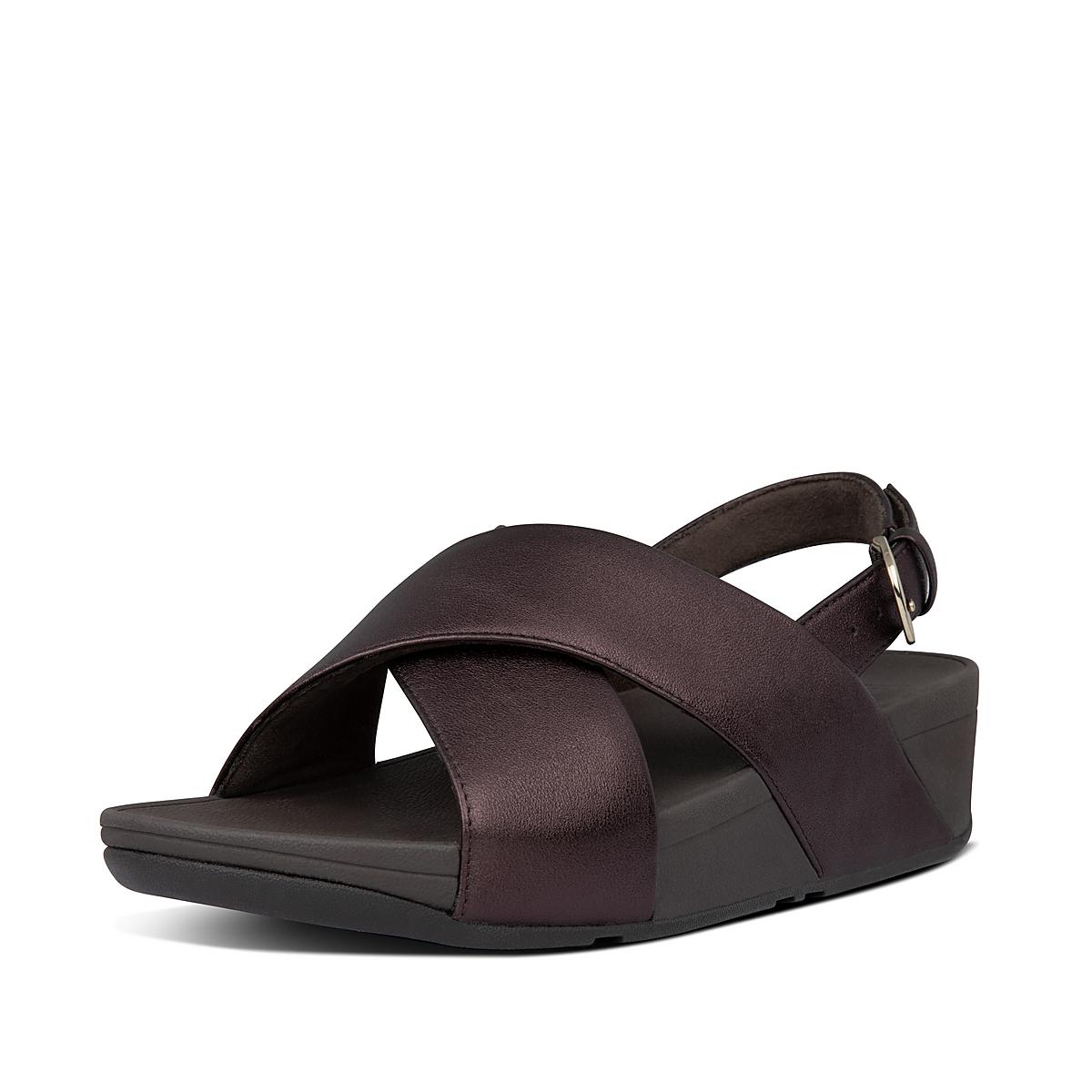 Sandały Fitflop LULU Metallic Leather Damskie Czekolada | Polska-10765