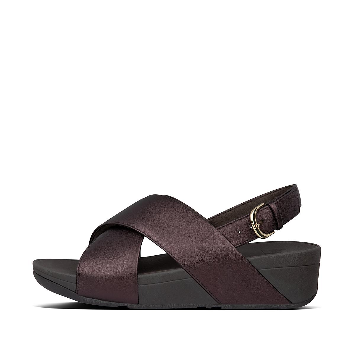 Sandały Fitflop LULU Metallic Leather Damskie Czekolada | Polska-10765