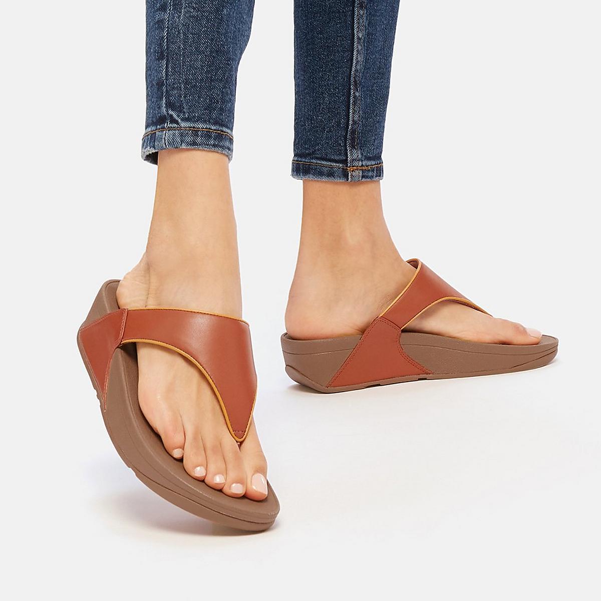 Sandały Fitflop LULU Pop Binding Toe-Post Damskie Brązowe | Polska-48726