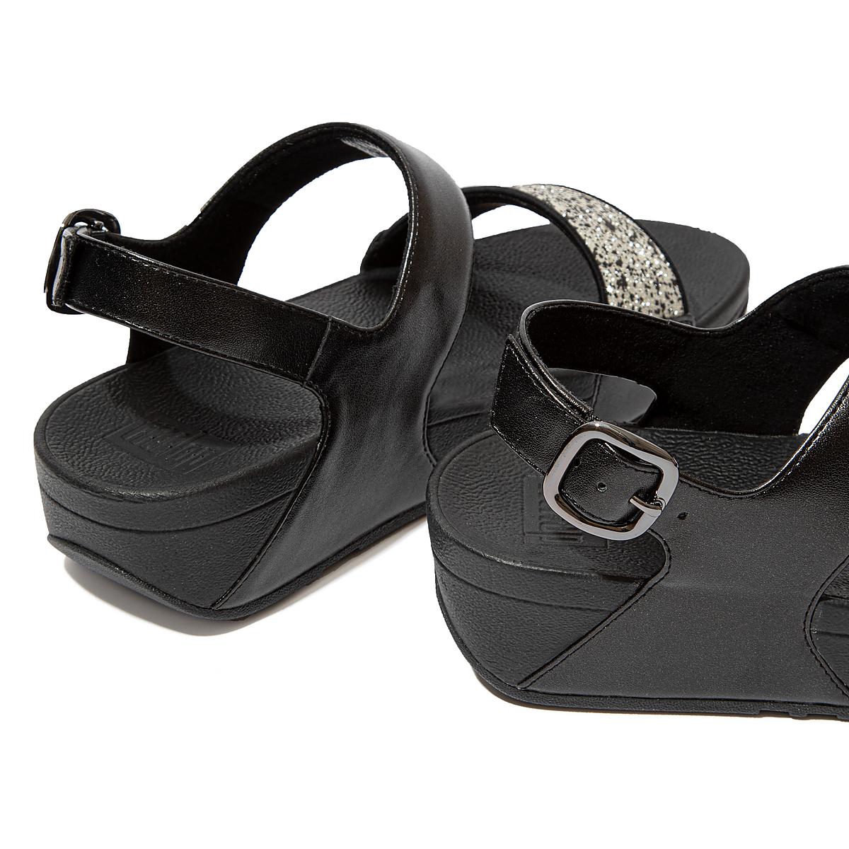 Sandały Fitflop LULU Shimmer Back-Strap Damskie Czarne | Polska-04398