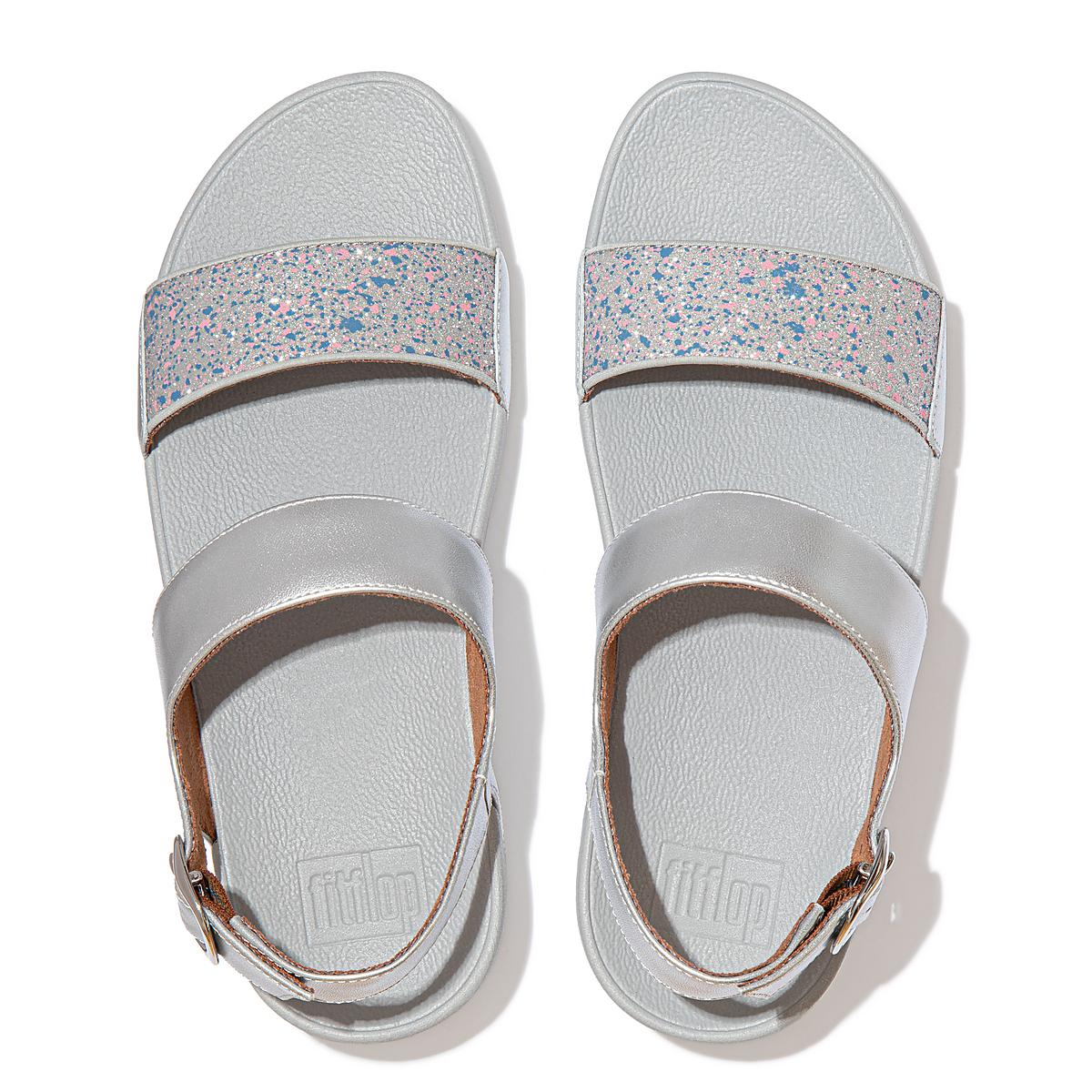 Sandały Fitflop LULU Shimmer Back-Strap Damskie Srebrne | Polska-19056