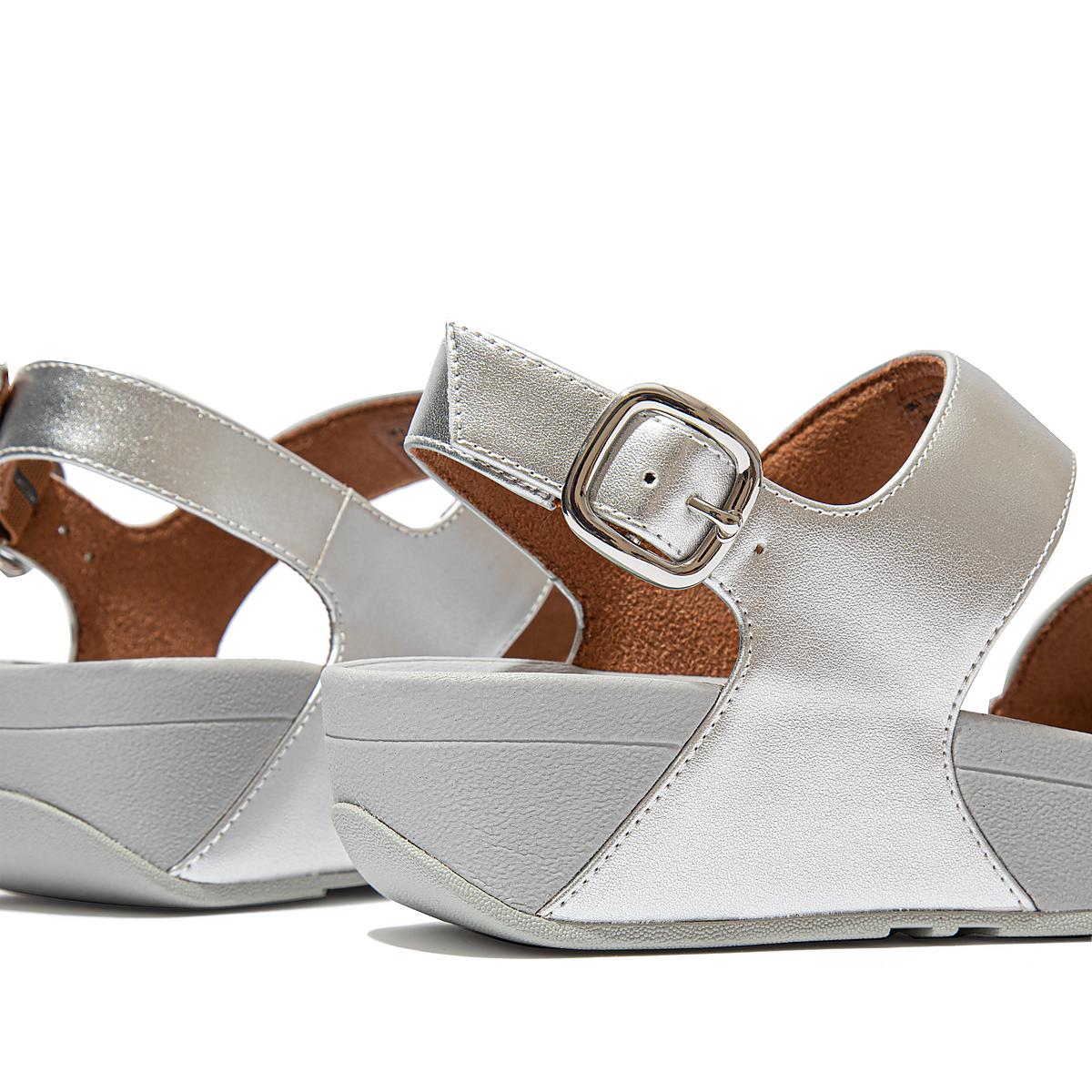 Sandały Fitflop LULU Shimmer Back-Strap Damskie Srebrne | Polska-19056