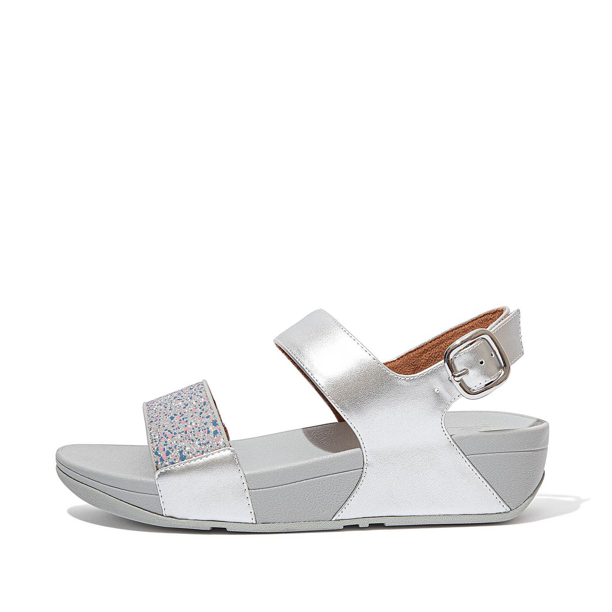 Sandały Fitflop LULU Shimmer Back-Strap Damskie Srebrne | Polska-19056