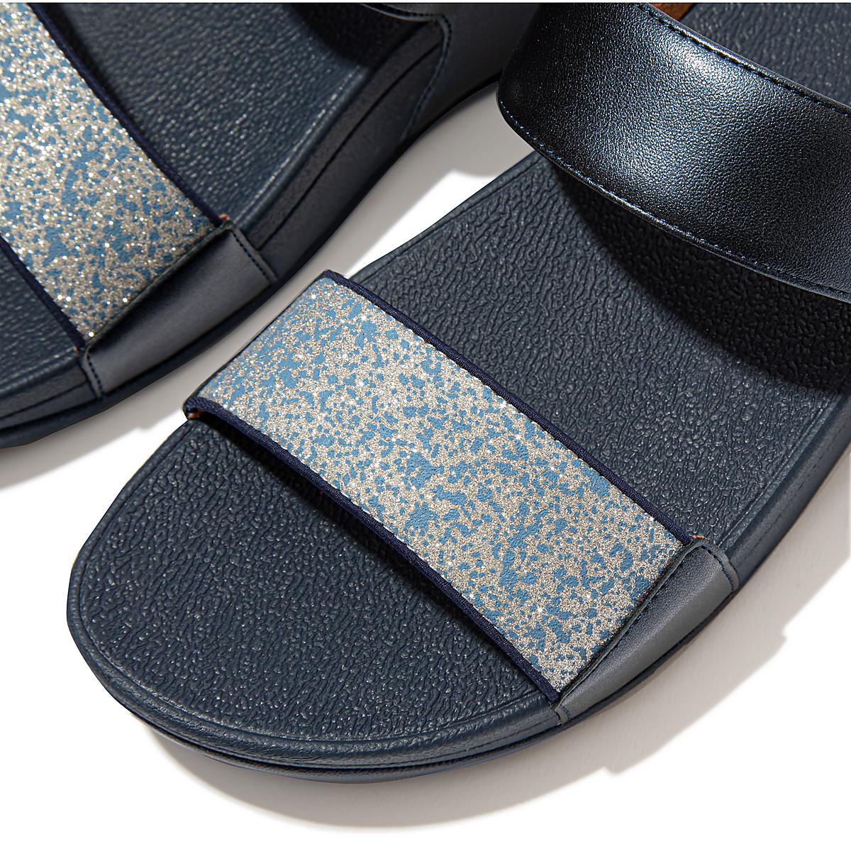 Sandały Fitflop LULU Shimmer Splash Slides Damskie Granatowe | Polska-36807