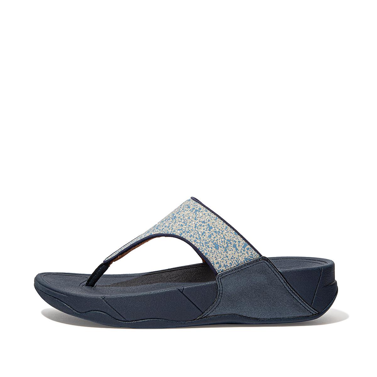 Sandały Fitflop LULU Shimmer Toe-Post Damskie Granatowe | Polska-03592