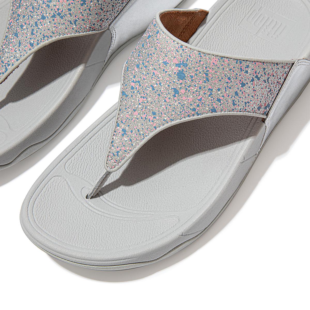 Sandały Fitflop LULU Shimmer Toe-Post Damskie Srebrne | Polska-47038