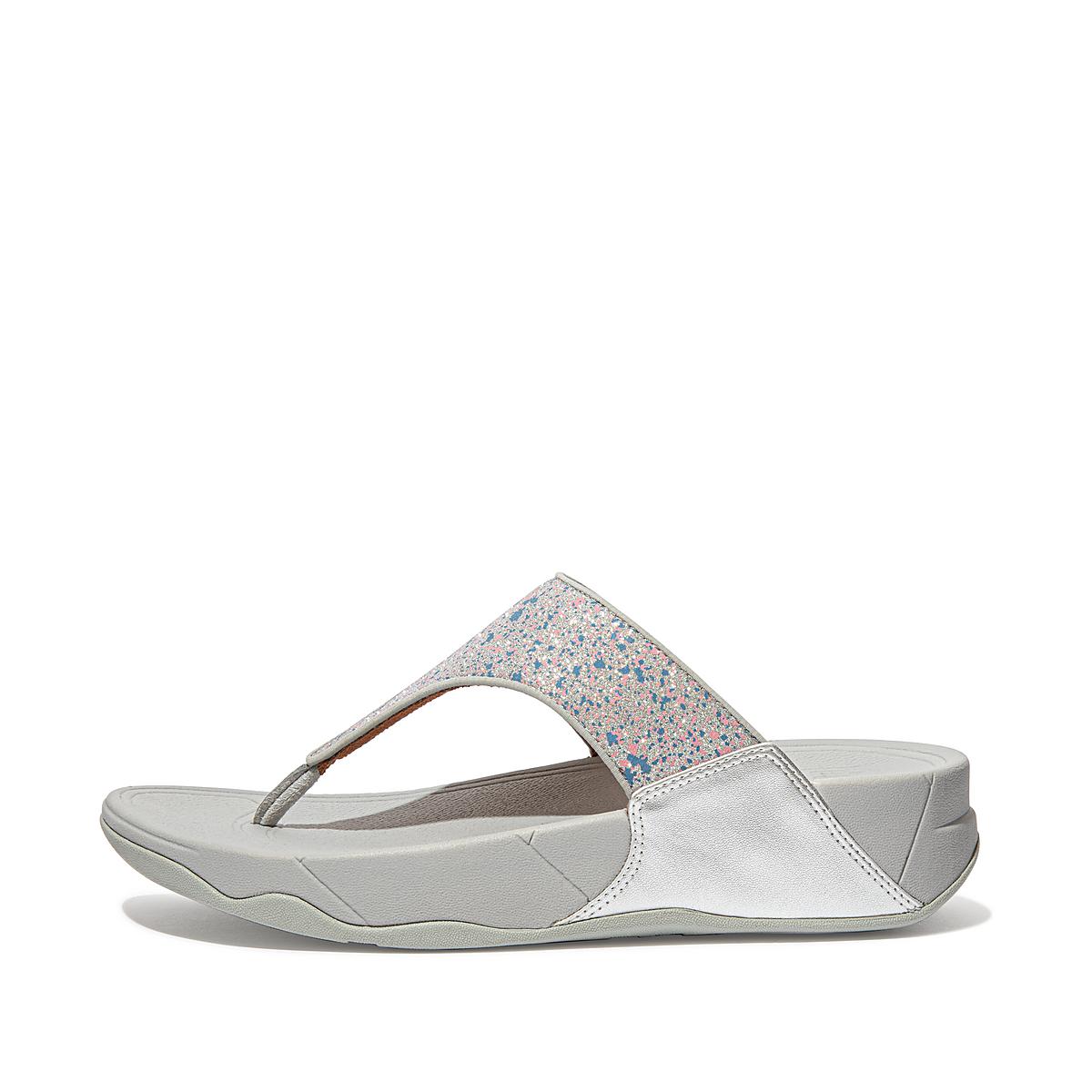 Sandały Fitflop LULU Shimmer Toe-Post Damskie Srebrne | Polska-47038