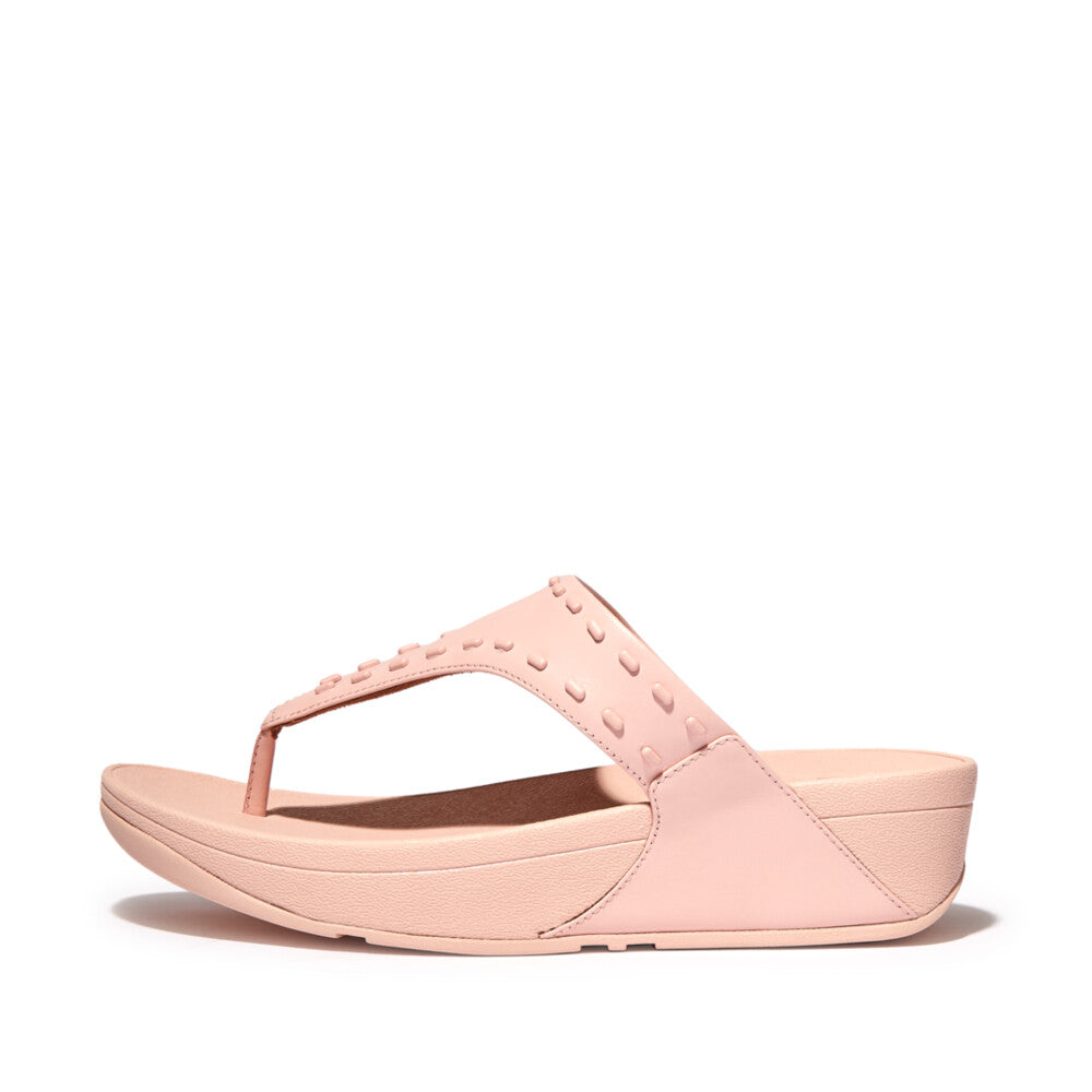 Sandały Fitflop LULU Stud Leather Toe-Post Damskie Różowe | Polska-41756