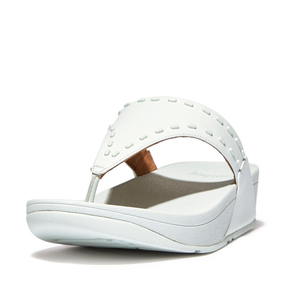 Sandały Fitflop LULU Stud Leather Toe-Post Damskie Niebieskie | Polska-76340