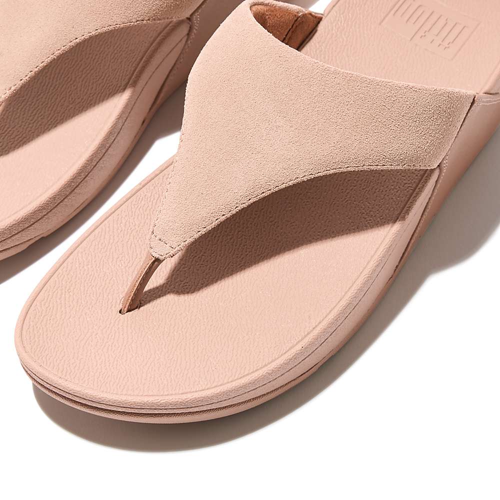 Sandały Fitflop LULU Suede Toe-Post Damskie Beżowe | Polska-36921