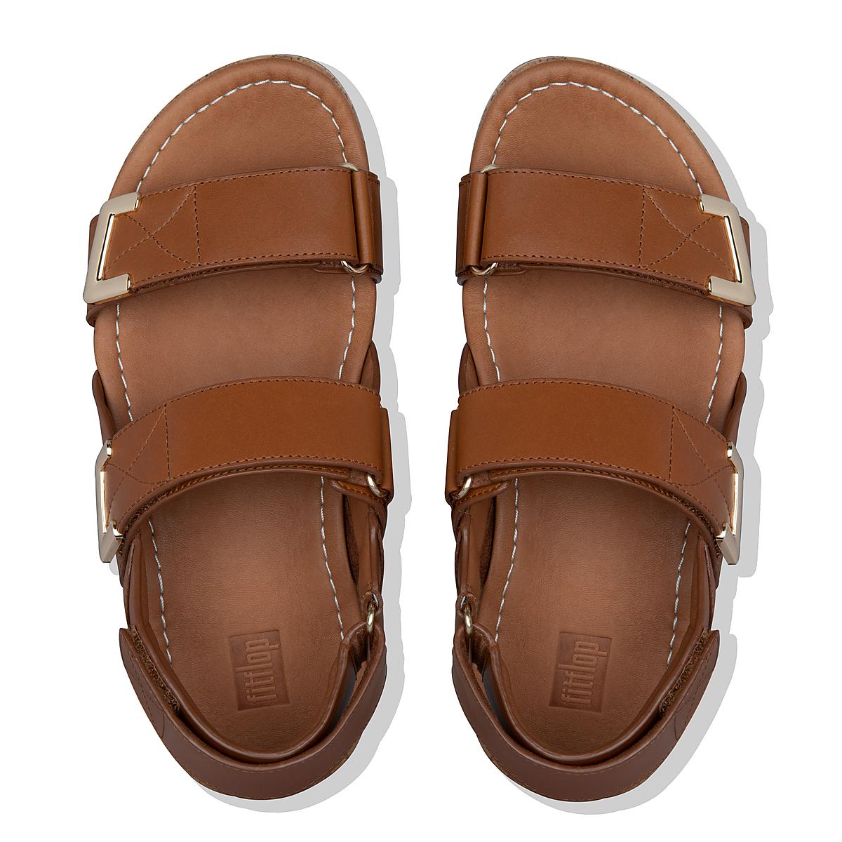 Sandały Fitflop REMI Adjustable Leather Damskie Głęboka Brązowe | Polska-75302