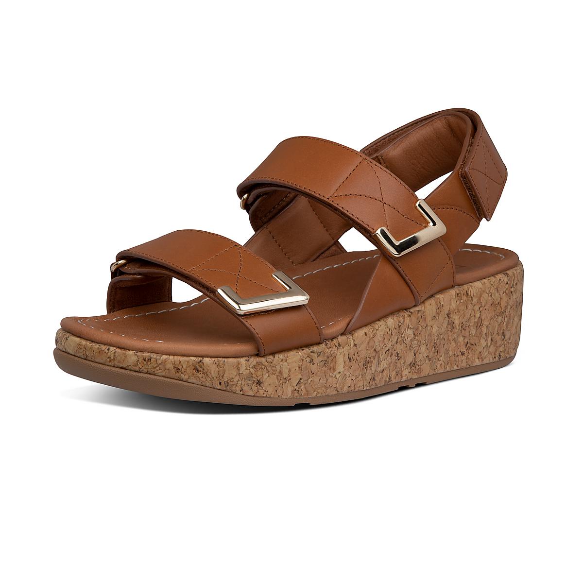 Sandały Fitflop REMI Adjustable Leather Damskie Głęboka Brązowe | Polska-75302