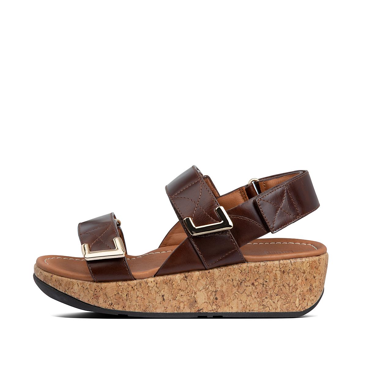 Sandały Fitflop REMI Adjustable Leather Damskie Czekolada Brązowe | Polska-91023