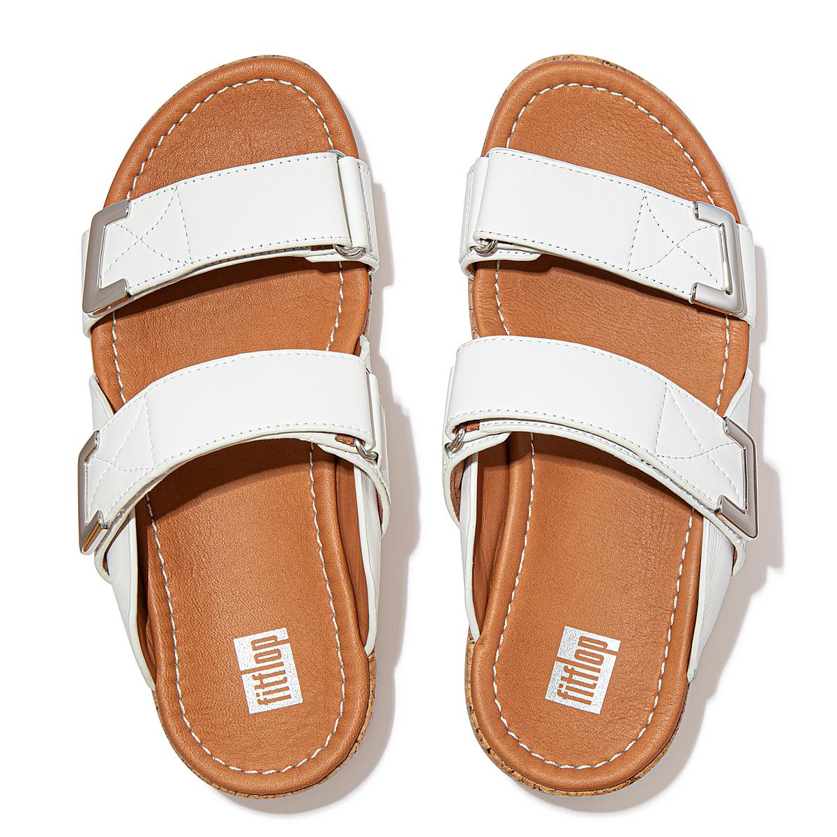 Sandały Fitflop REMI Adjustable Slides Damskie Białe | Polska-71685