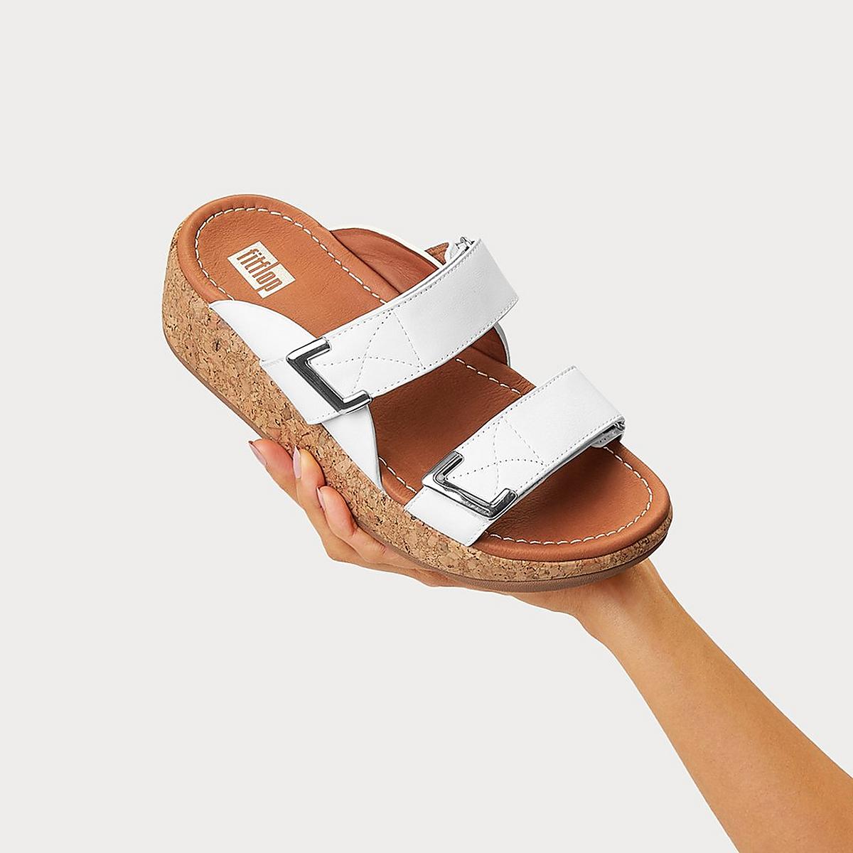 Sandały Fitflop REMI Adjustable Slides Damskie Białe | Polska-71685