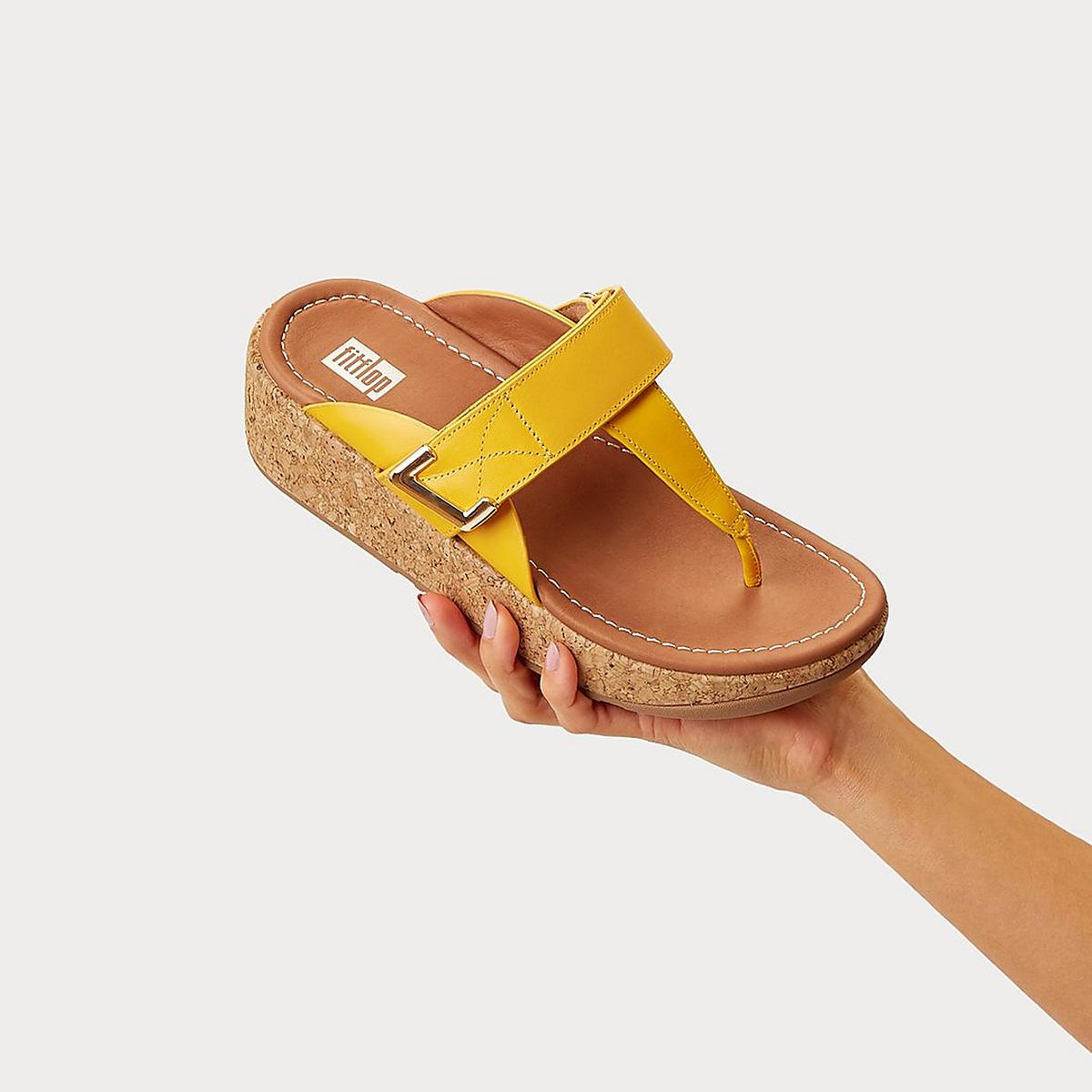 Sandały Fitflop REMI Adjustable Toe-Post Damskie Pomarańczowe Żółte | Polska-34516