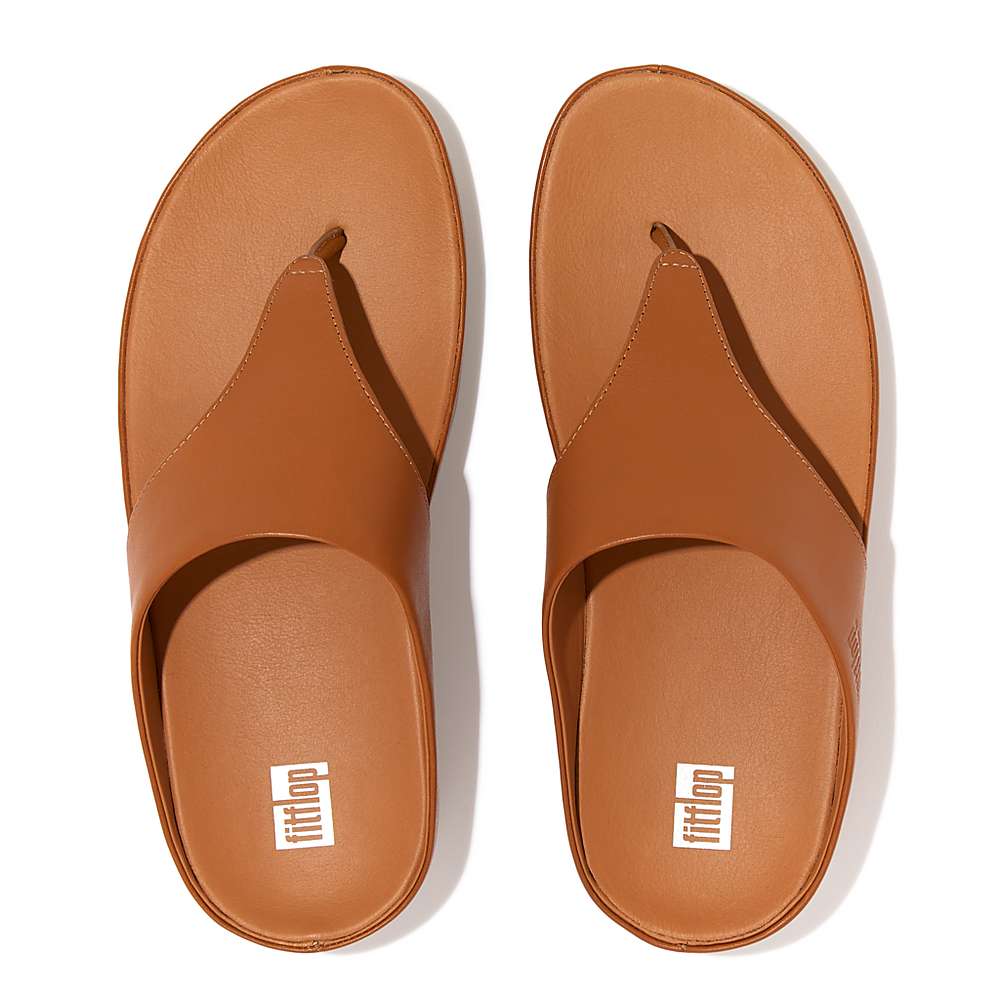 Sandały Fitflop SHUV Leather Toe-Post Damskie Głęboka Brązowe | Polska-72504