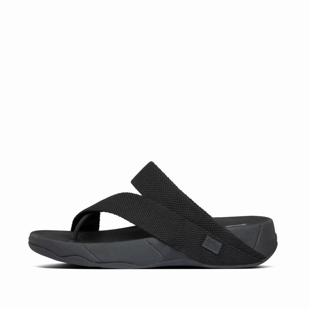 Sandały Fitflop SLING Weave Toe-Post Męskie Czarne | Polska-46752