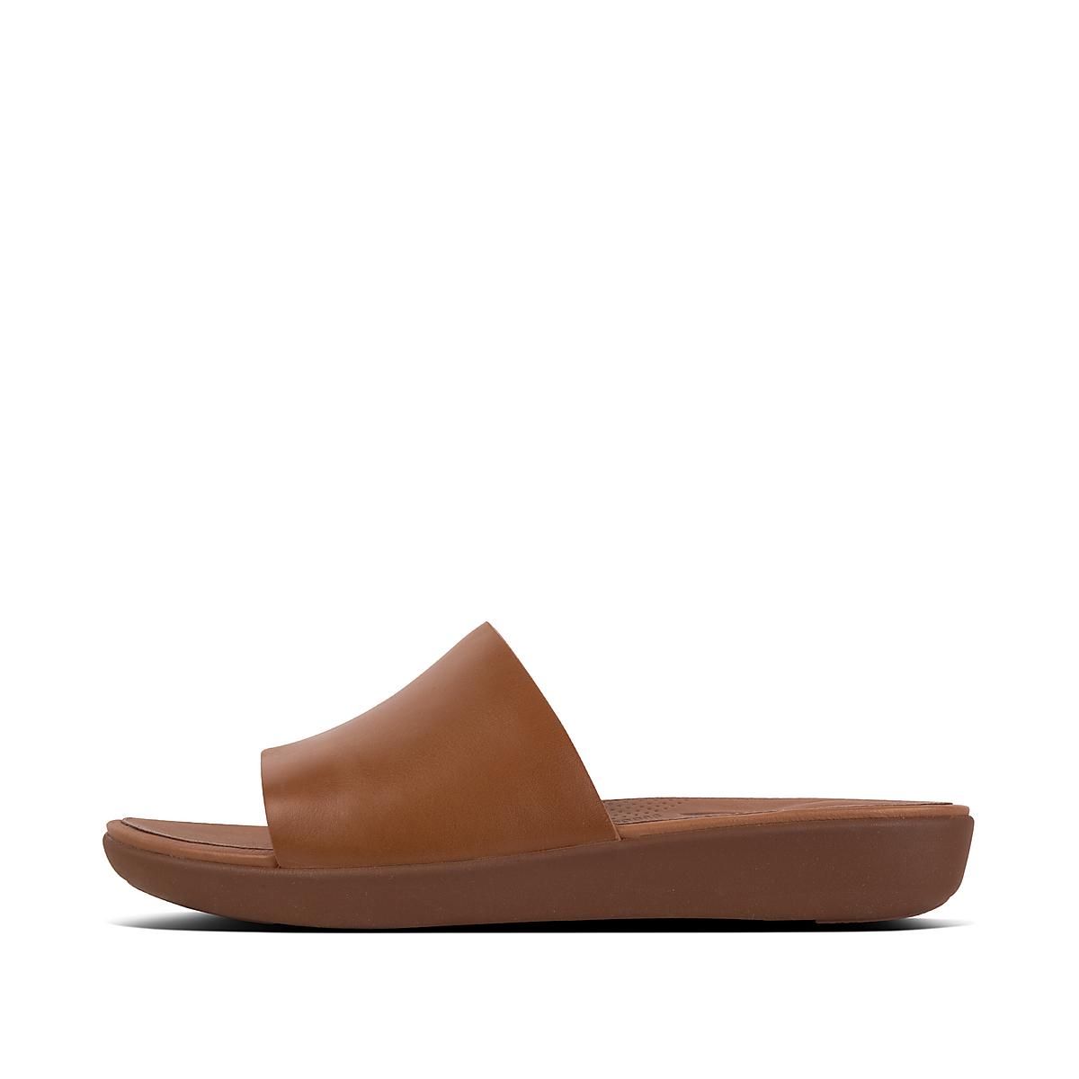 Sandały Fitflop SOLA Leather Slides Damskie Brązowe | Polska-17543