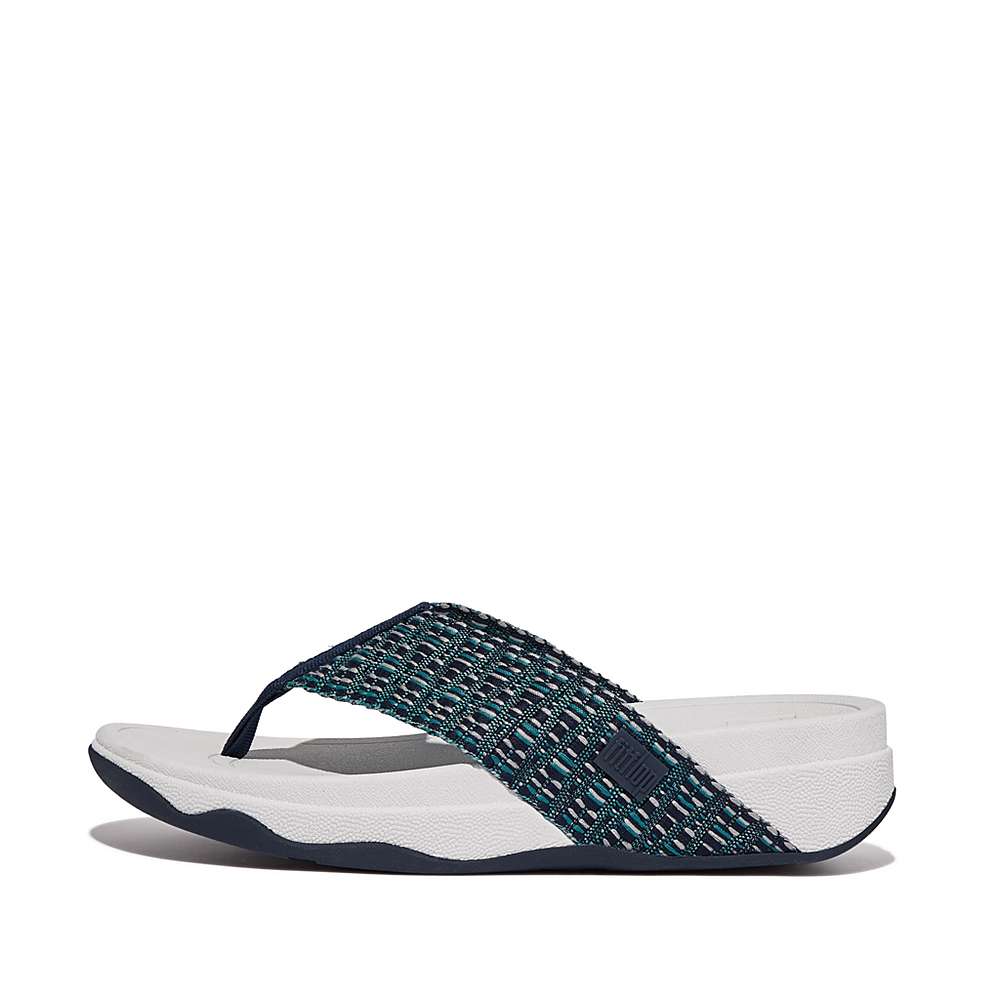 Sandały Fitflop SURFA Geo-Webbing Toe-Post Damskie Granatowe | Polska-38015