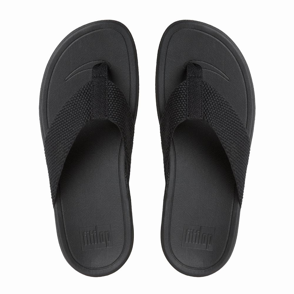 Sandały Fitflop SURFA Toe-Post Damskie Czarne | Polska-65890