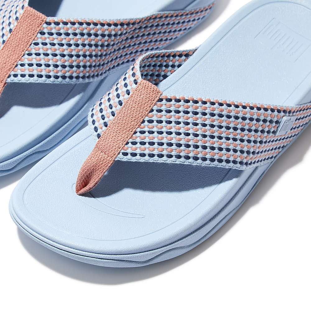 Sandały Fitflop SURFA Webbing Toe-Post Damskie Niebieskie | Polska-24613