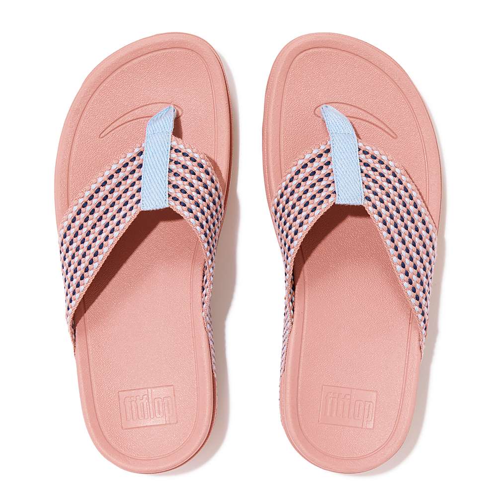 Sandały Fitflop SURFA Webbing Toe-Post Damskie Różowe | Polska-89124