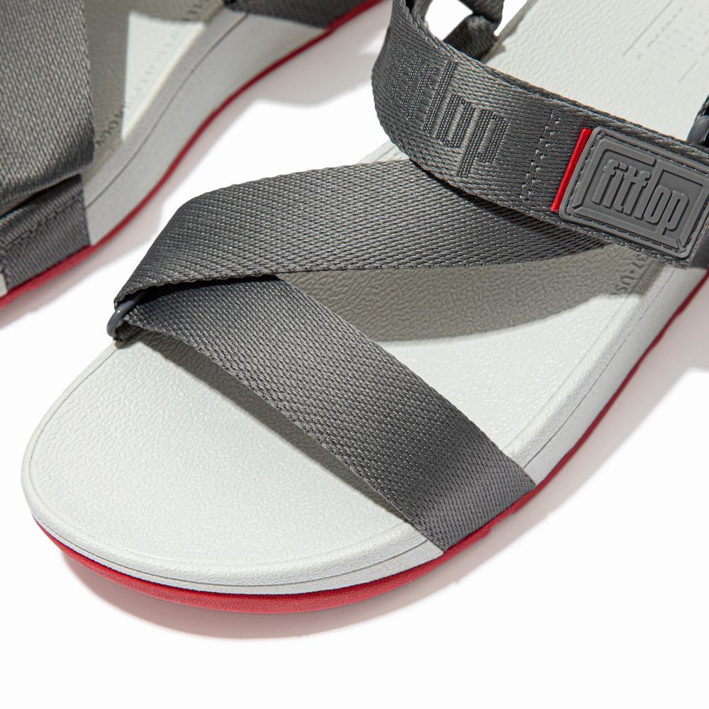 Sandały Fitflop SURFA Woven-Logo Z-Strap Damskie Szare | Polska-39045